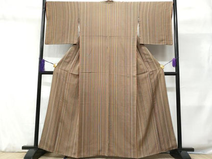 平和屋着物■上質な小紋 縞 正絹 逸品 CABD1879fb