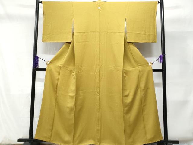 平和屋着物■上質な色無地 菜種油色 正絹 逸品 CABD1882fb