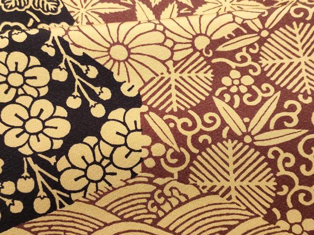 平和屋着物■上質な小紋　切嵌花文　正絹　逸品　未使用　CABD1885fb