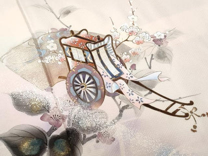 平和屋着物■訪問着 地紙御所車文 正絹 逸品 CABD1887fb
