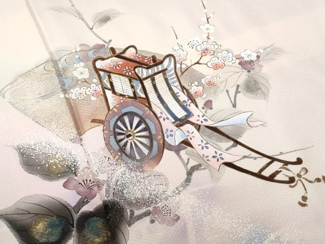 平和屋着物■訪問着 地紙御所車文 正絹 逸品 CABD1887fb