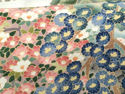 平和屋着物■豪華黒留袖 風景花文 正絹 逸品 CABD1896fb