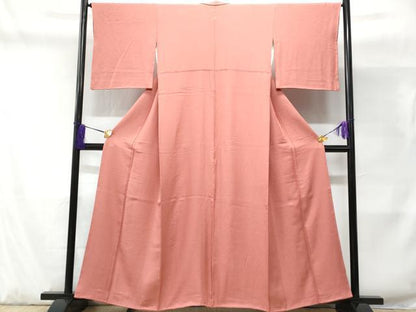 平和屋着物■上質な色無地 長春色 反端付き 正絹 逸品 CABD1900fb