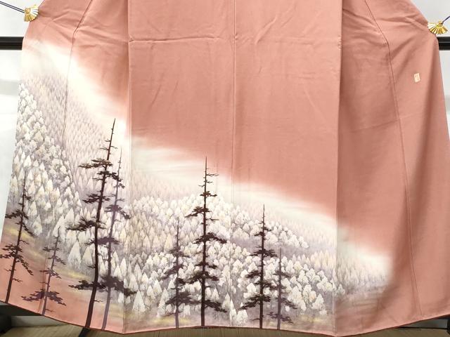 平和屋着物■訪問着 作家物 樹林文 暈し染め 金彩 正絹 逸品 CABD1909fb