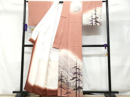 平和屋着物■訪問着 作家物 樹林文 暈し染め 金彩 正絹 逸品 CABD1909fb