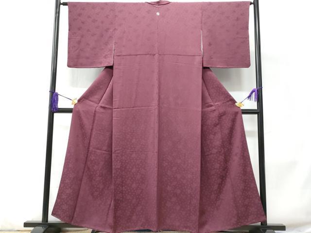 平和屋着物■上質な色無地　楓地紋　似せ紫色　正絹　逸品　CABD1917fb