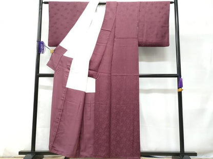 平和屋着物■上質な色無地　楓地紋　似せ紫色　正絹　逸品　CABD1917fb