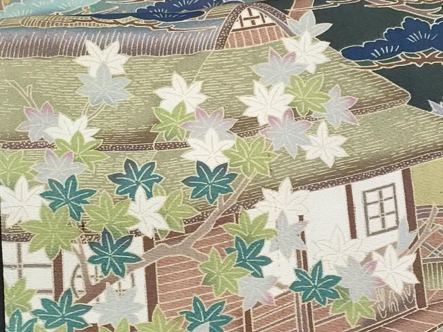 平和屋着物■豪華黒留袖　作家物　水辺風景文　正絹　逸品　CABD1926fb