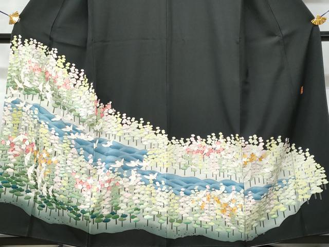 平和屋着物■豪華黒留袖　作家物　立波飛鳥文　正絹　逸品　CABD1927fb