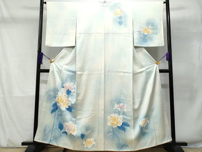 平和屋着物■訪問着 刺繍 枝花文 暈し染め 正絹 逸品 CABD1947fb