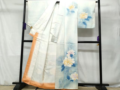 平和屋着物■訪問着 刺繍 枝花文 暈し染め 正絹 逸品 CABD1947fb
