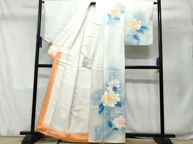 平和屋着物■訪問着 刺繍 枝花文 暈し染め 正絹 逸品 CABD1947fb