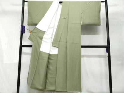 平和屋着物■上質な色無地 深川鼠色 正絹 逸品 CABD1948fb