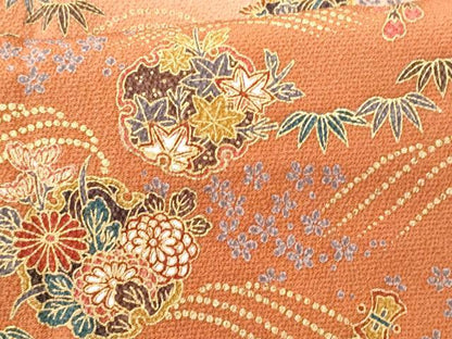 平和屋着物■訪問着 立波雪輪枝花文 暈し染め 金彩 鬼しぼ縮緬 正絹 逸品 CABD1962fb