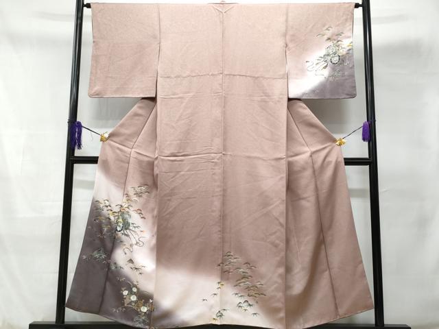 平和屋着物■訪問着 御所車 暈し染め 金彩 正絹 逸品 CABD1978fb
