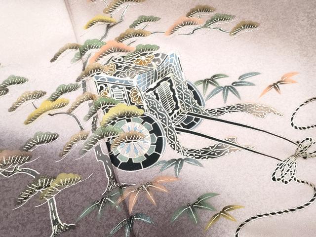 平和屋着物■訪問着 御所車 暈し染め 金彩 正絹 逸品 CABD1978fb