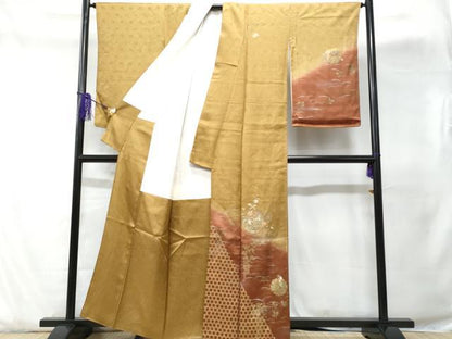 平和屋着物■訪問着 刺繍 雪輪枝花文 暈し染め 金彩 正絹 逸品 CABD1979fb