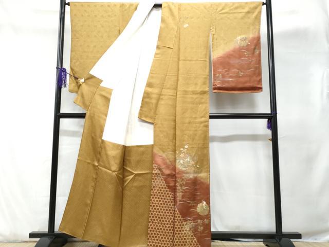 平和屋着物■訪問着 刺繍 雪輪枝花文 暈し染め 金彩 正絹 逸品 CABD1979fb