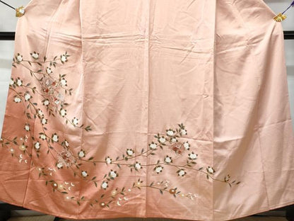 平和屋着物■中国三大刺繍　スワトウ刺繍　訪問着　雪輪枝花文　暈し染め　金彩　小田急百貨店扱い　正絹　逸品　CABD1980fb