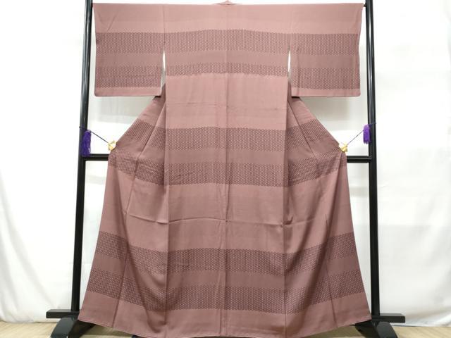 平和屋着物■訪問着 江戸小紋 横段文 正絹 逸品 CABD1991fb