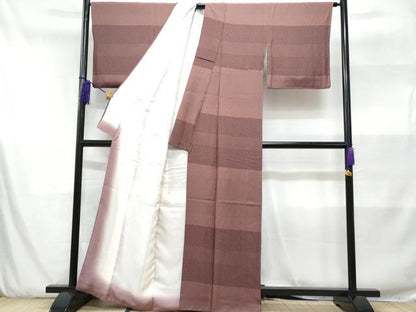 平和屋着物■訪問着 江戸小紋 横段文 正絹 逸品 CABD1991fb