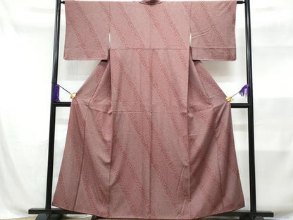 平和屋着物■江戸小紋 斜線花文 正絹 逸品 CABD1994fb