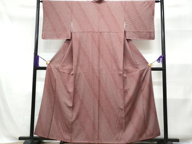 平和屋着物■江戸小紋 斜線花文 正絹 逸品 CABD1994fb