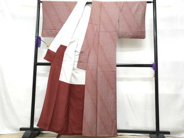平和屋着物■江戸小紋 斜線花文 正絹 逸品 CABD1994fb