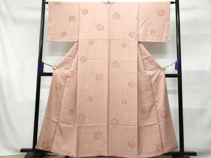 平和屋着物■上質なお召　絵皿風景文　正絹　逸品　CABD1999fb