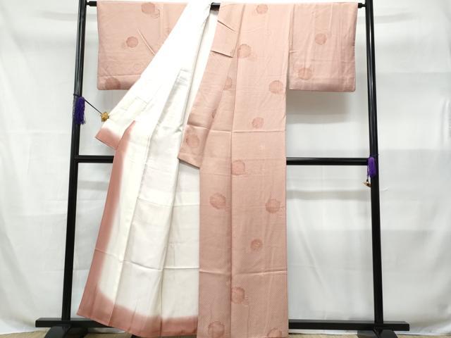 平和屋着物■上質なお召　絵皿風景文　正絹　逸品　CABD1999fb