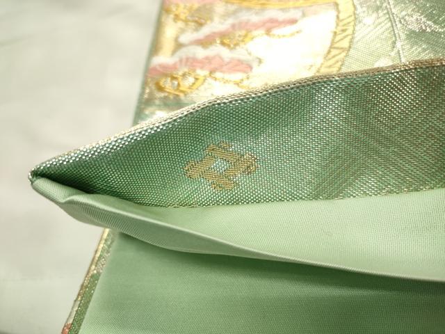平和屋着物◎六通柄袋帯 唐織 野々村織物 舞蝶花鳥丸文 金銀糸 正絹 逸品 CABD2096qe