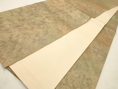 平和屋着物◎全通柄袋帯 霞文 金糸 正絹 逸品 CABD2108qe