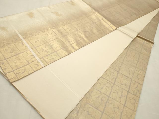 平和屋着物◎六通柄 本袋帯 石畳文 金銀糸 正絹 逸品 CABD2115qe