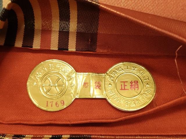 平和屋着物◎西陣　六通柄袋帯　唐織　鴛鴦花文　金銀糸　正絹　逸品　CABD2120qe