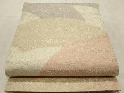 平和屋着物◎両面 六通柄袋帯 砂子綴れ 花 小槌 金彩 正絹 逸品 CABD2122qe