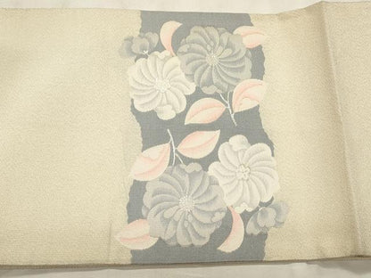 平和屋着物◎太鼓柄袋帯 綴れ 辻が花 銀糸 正絹 逸品 CABD2124qe