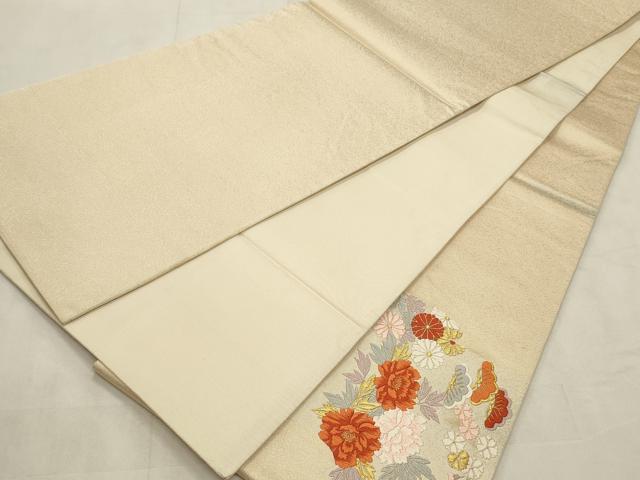 平和屋着物◎太鼓柄袋帯 唐織 花鳥文 金糸 正絹 逸品 CABD2131qe