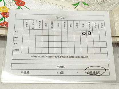 平和屋着物◎六通柄袋帯 唐織 色紙花文 銀糸 正絹 逸品 CABD2172qe