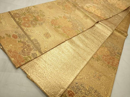 平和屋着物◎六通柄袋帯　天啓秀逸文　金糸　正絹　逸品　CABD2203qe