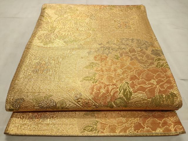 平和屋着物◎六通柄袋帯　天啓秀逸文　金糸　正絹　逸品　CABD2203qe