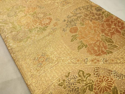 平和屋着物◎六通柄袋帯　天啓秀逸文　金糸　正絹　逸品　CABD2203qe