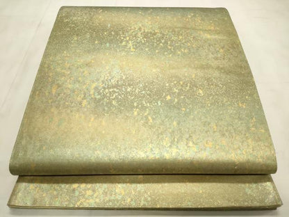 平和屋着物◎六通柄袋帯　霞文　引箔　正絹　逸品　CABD2212qe