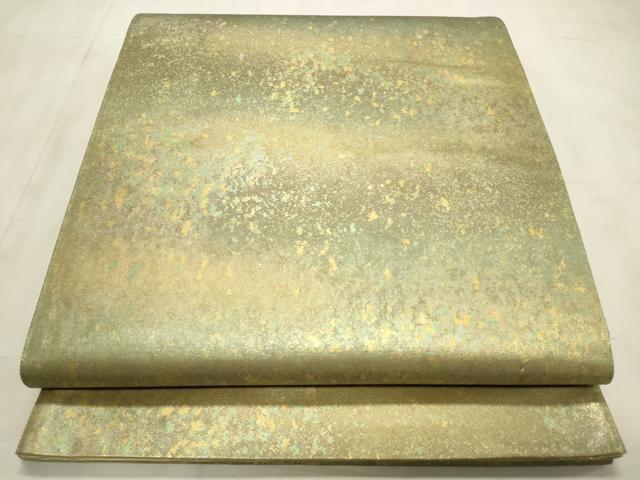 平和屋着物◎六通柄袋帯　霞文　引箔　正絹　逸品　CABD2212qe