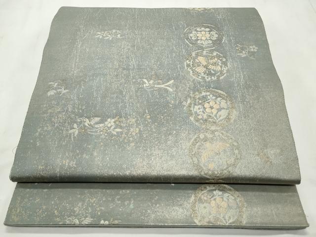 平和屋着物◎六通柄袋帯　鳳凰花文　箔百撰　金糸　鈴乃屋扱い　正絹　逸品　CABD2220qe