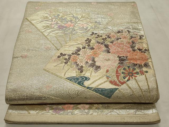 平和屋着物◎弥栄織物謹製　全通柄袋帯　京洛百景　金糸　正絹　逸品　未使用　CABD2222qe