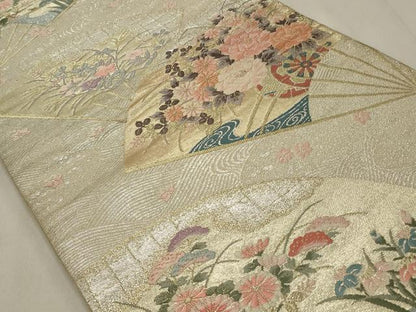 平和屋着物◎弥栄織物謹製　全通柄袋帯　京洛百景　金糸　正絹　逸品　未使用　CABD2222qe