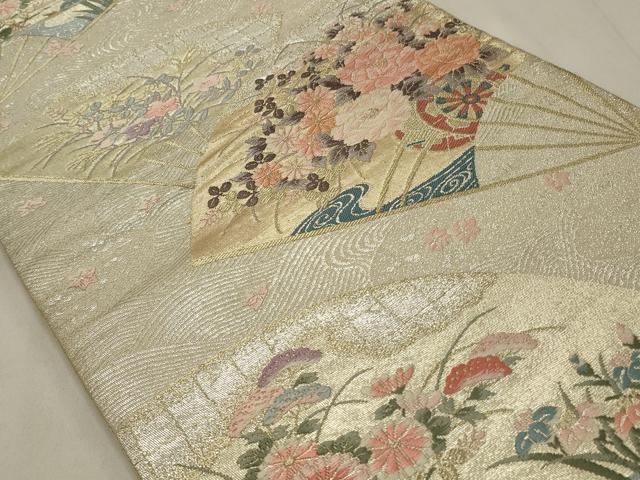 平和屋着物◎六通柄袋帯　唐織　清祥御所　金銀糸　正絹　逸品　CABD2223qe