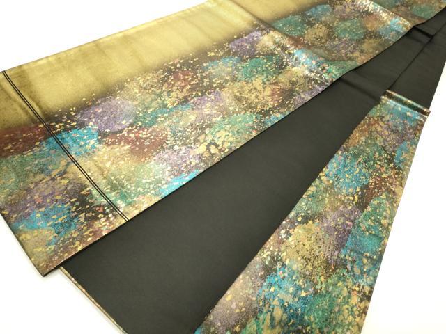 平和屋着物◎六通柄袋帯　霞文　引箔　正絹　逸品　CABD2232qe