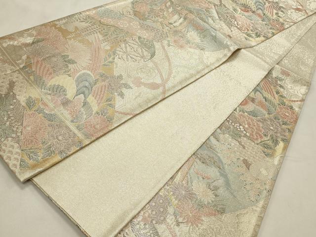 平和屋着物◎900織特選佐賀錦　六通柄袋帯　鳳凰花文　金銀糸　正絹　逸品　CABD2234qe