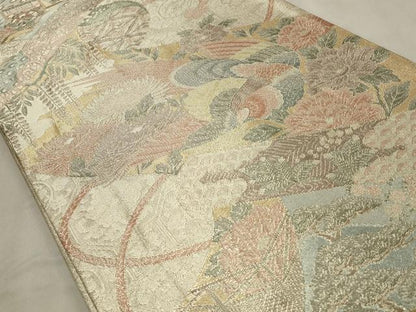 平和屋着物◎900織特選佐賀錦　六通柄袋帯　鳳凰花文　金銀糸　正絹　逸品　CABD2234qe